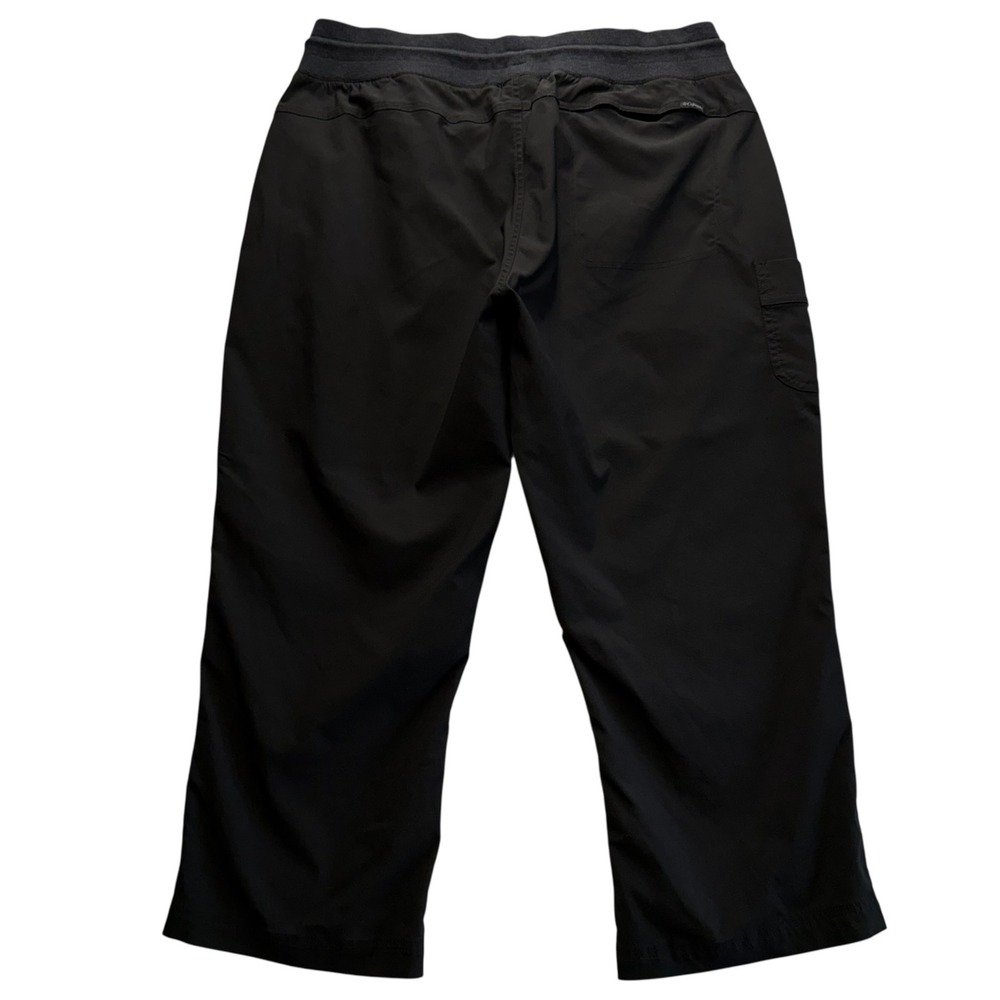 Columbia Women XL Black Capri Cargo Hiking Knit Waistband Drawstring Pants
 #354 - Picture 2 of 7